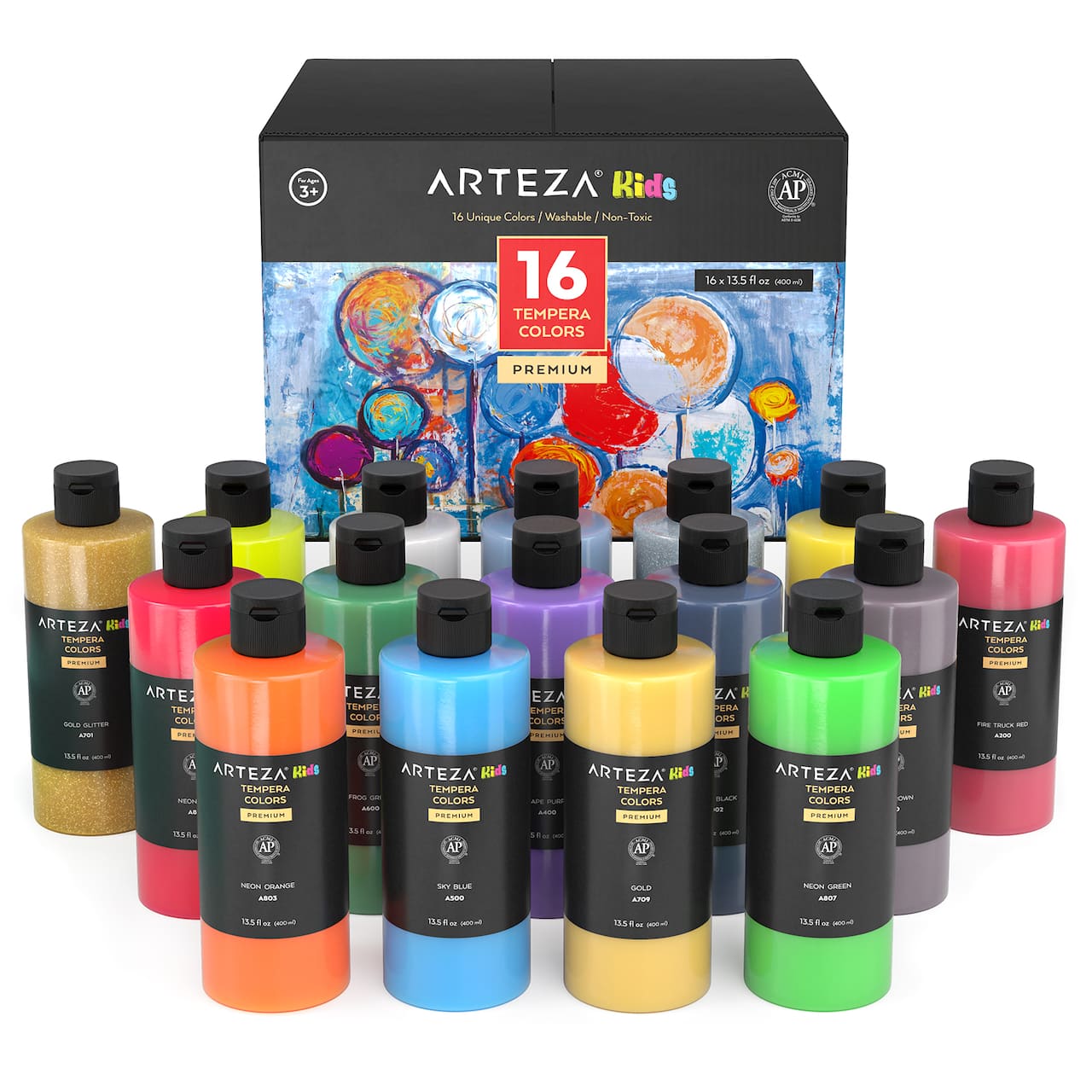 Arteza® Kids 16 Color Premium Tempera Paint Set